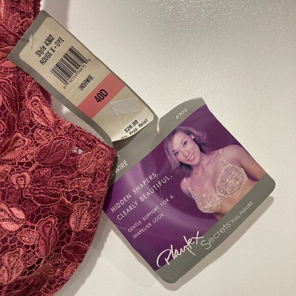 New with tags Playtex Secrets hidden shapers underwire Bra Size 40D - Picture 3 of 3